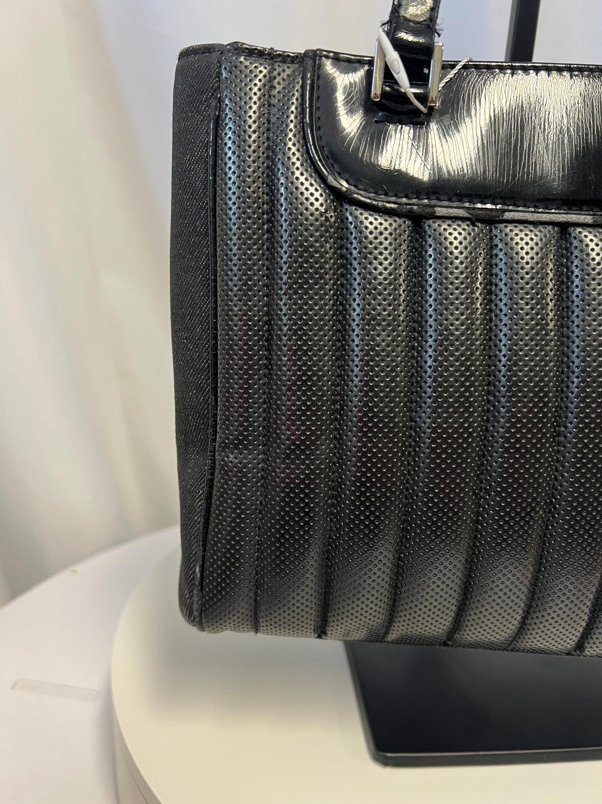 Christian Dior Cadillac Leather Tote Bag Black Galliano Era c. 2003–2004