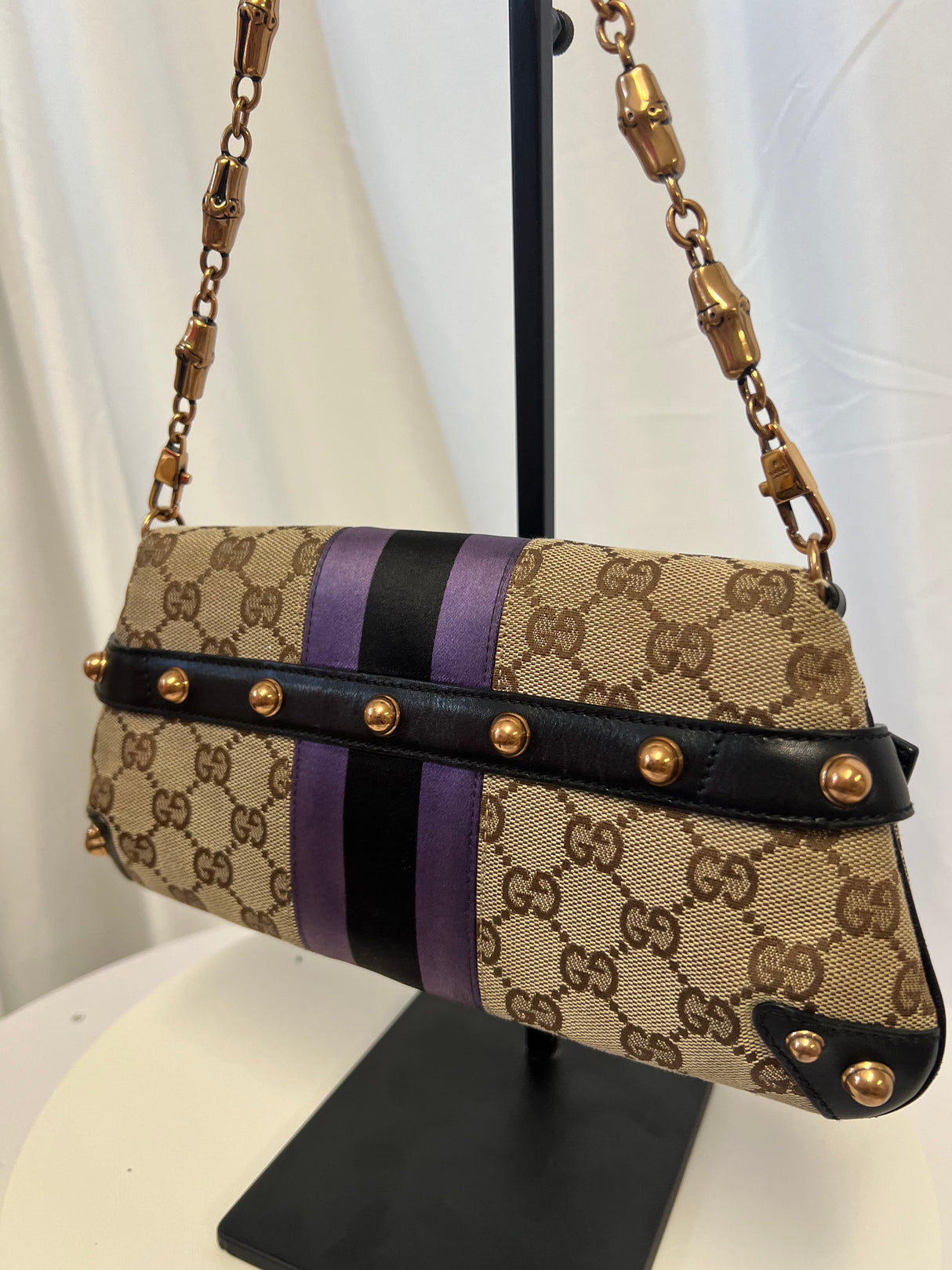 Tom Ford Era Gucci Horsebit GG Canvas Convertible Shoulder Bag & Clutch