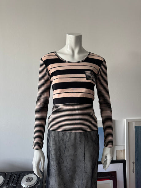 SONIA RYKIEL Pink and Black Striped Sweater