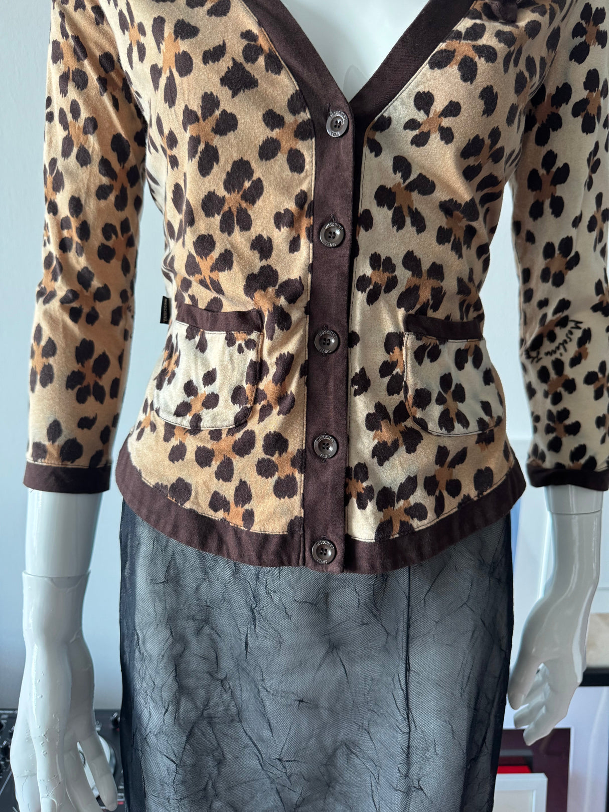 MOSCHINO Leopard Print Cardigan