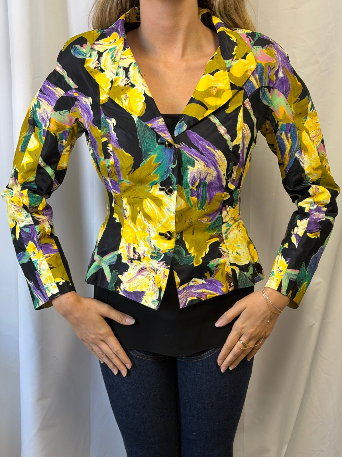 Vintage Christian Lacroix Paris Floral Print Blazer