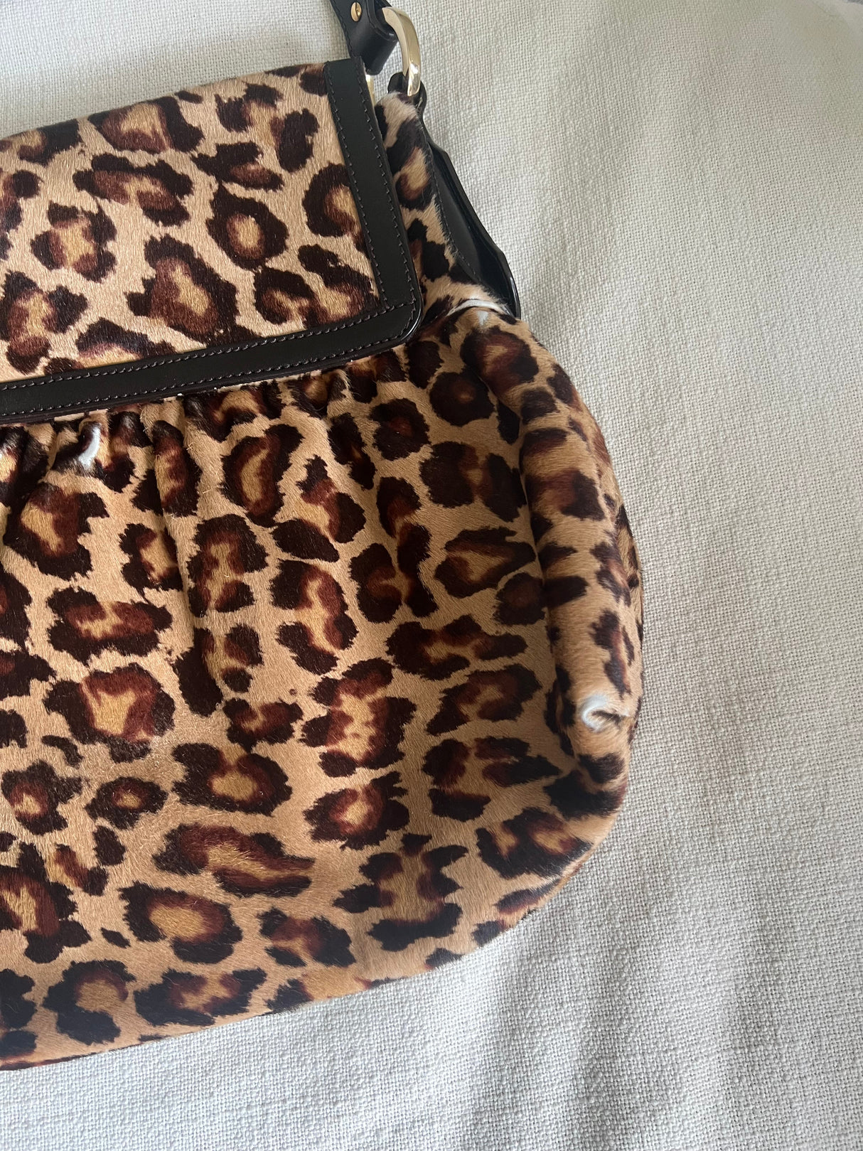 Fendi Jumbo Chef Leopard Pony Hair Hobo Bag