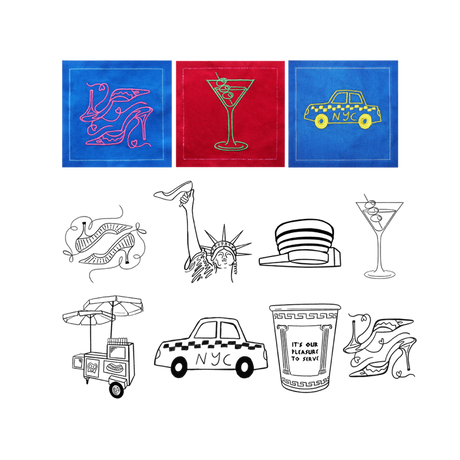 NYC Icons Cocktail Napkin Set (Variety Pack)