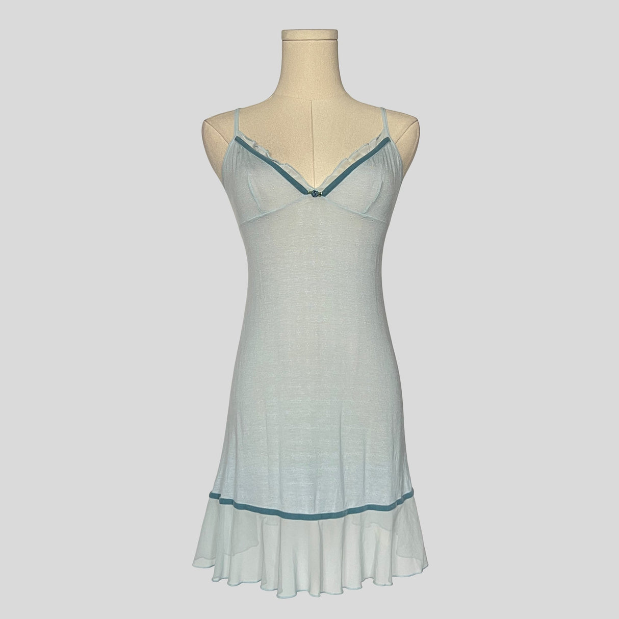Pointelle mini dress in blue