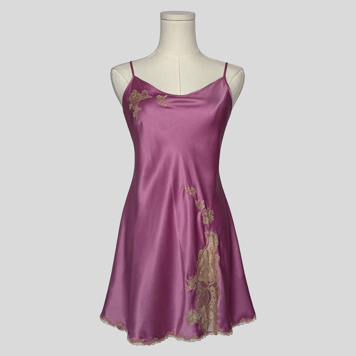 Fairy lace trim slip dress in pink