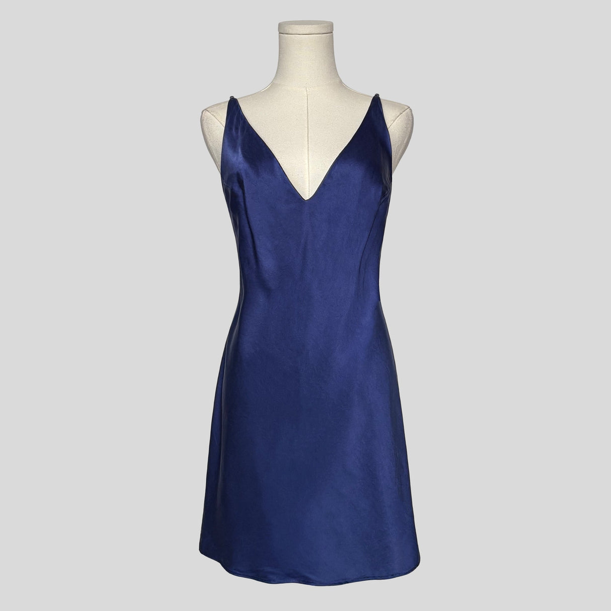 Backless silk slip dress