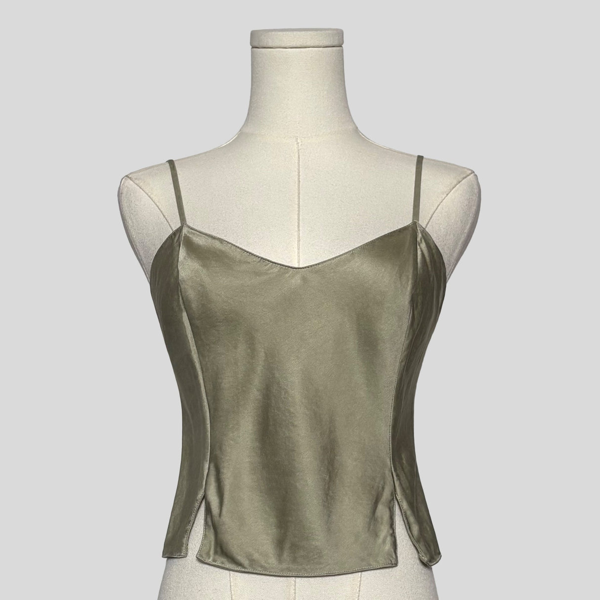 Simple silk cami in sage green