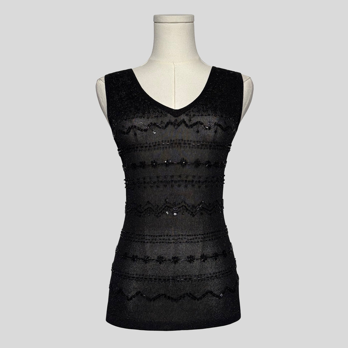 Beaded knit tank top