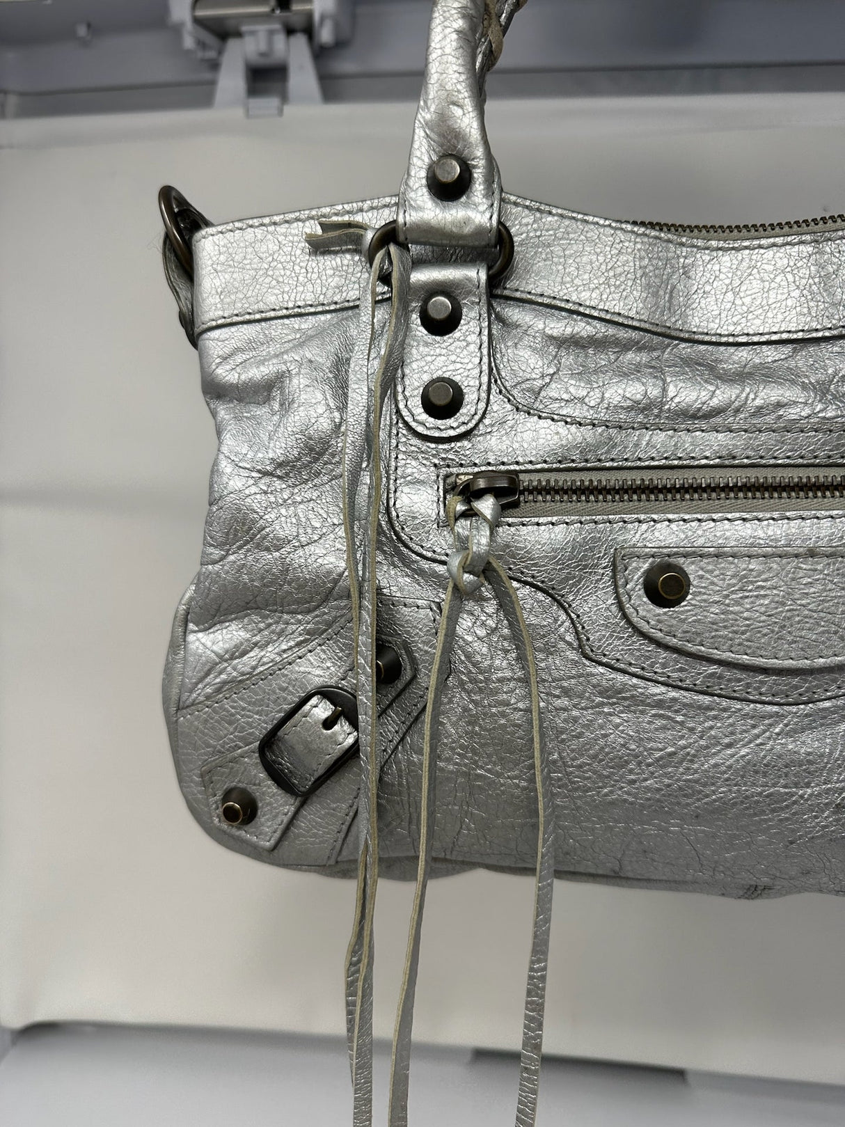 Balenciaga City Bag Silver with strap