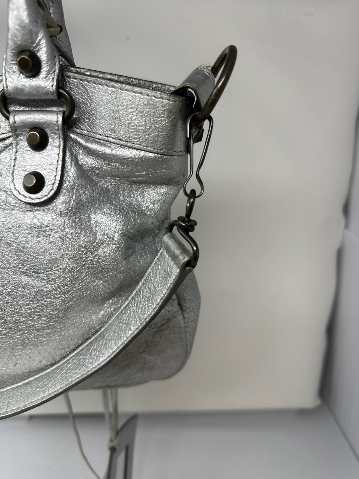 Balenciaga City Bag Silver with strap