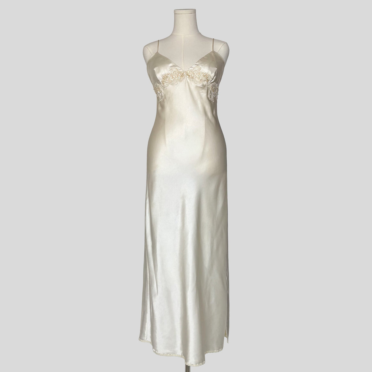Pearl embellished silky gown