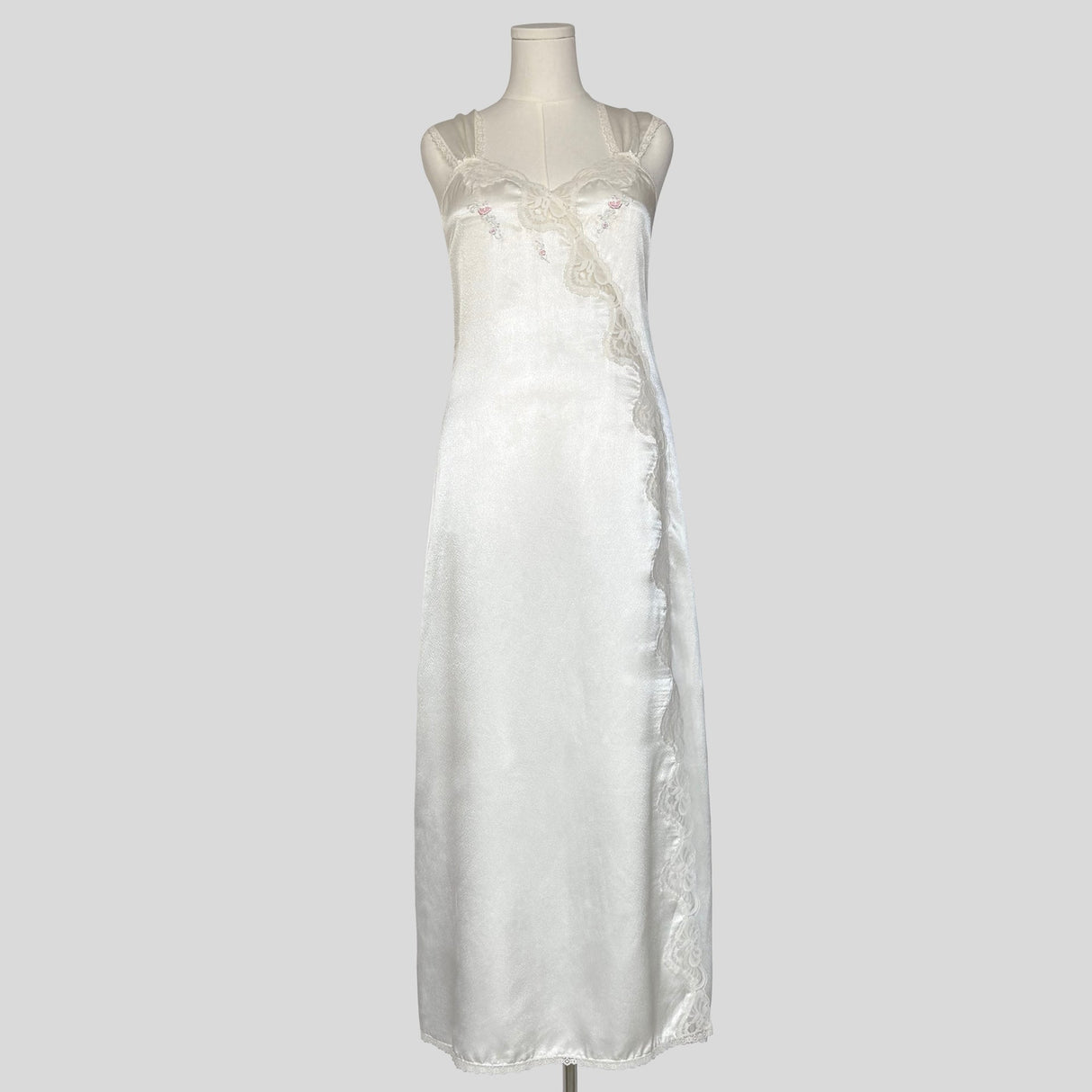 Embroidered lace trim gown