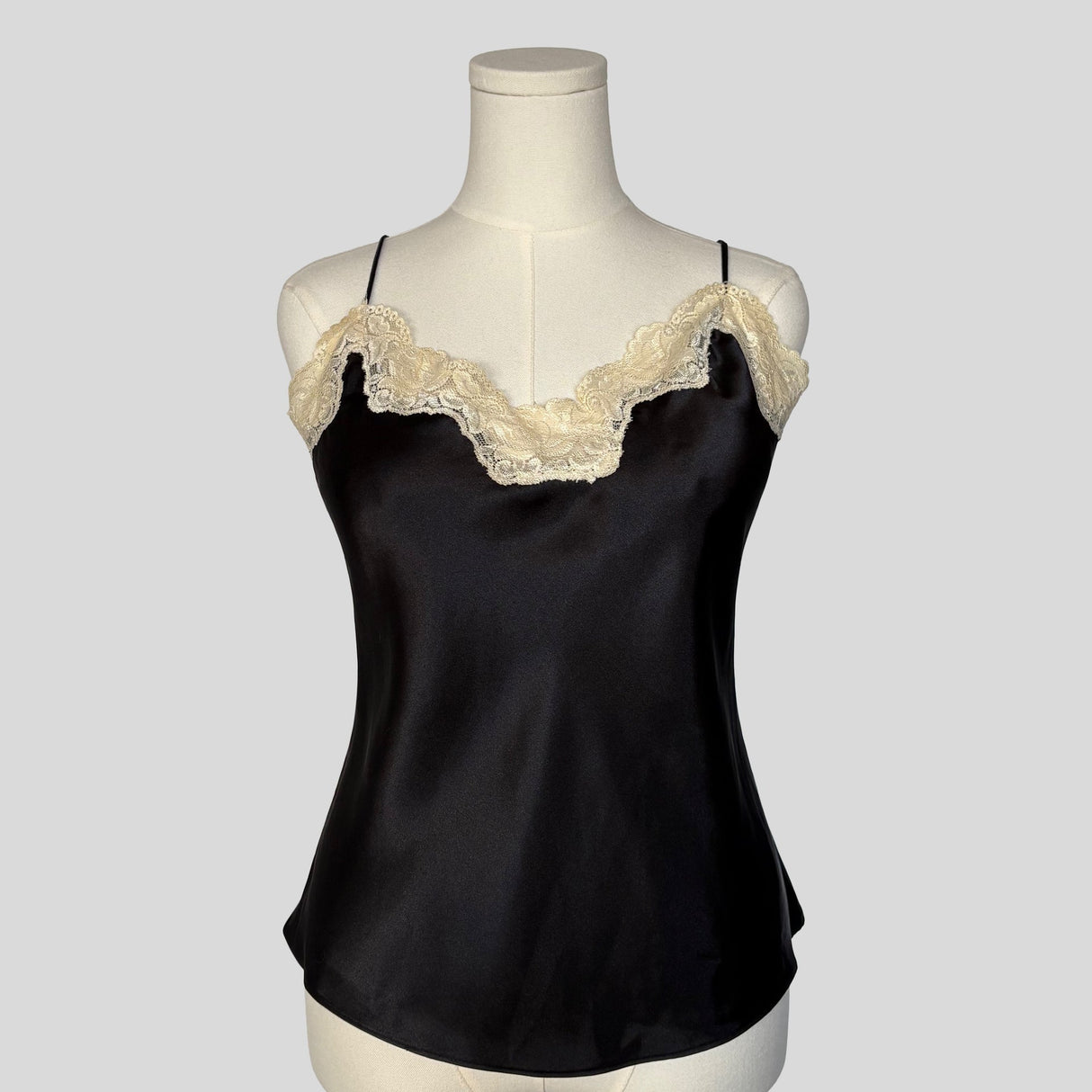 Silky lace trim cami