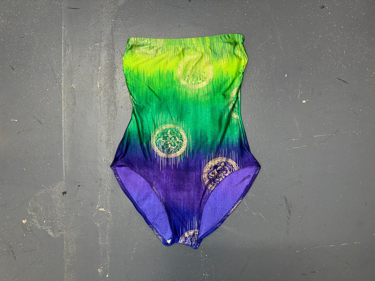 GOTTEX Green, Blue and Gold Strapless Swimsuit