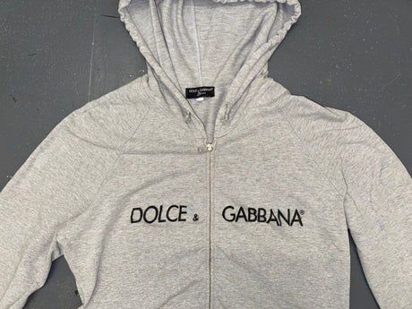 DOLCE & GABBANA Grey Zip Up Hoodie
