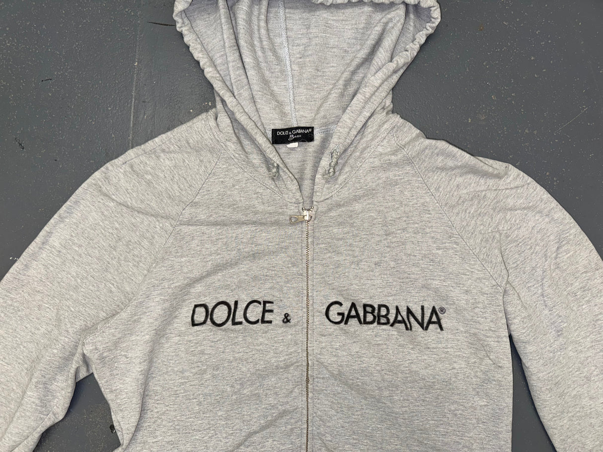 DOLCE & GABBANA Grey Zip Up Hoodie