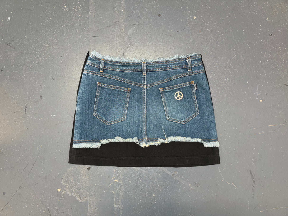 MOSCHINO Black and Denim Mini Skirt