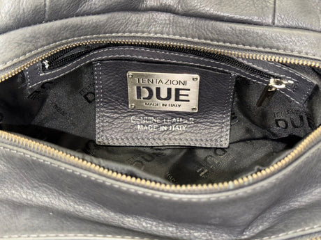 Dark Grey Leather Shoulder Bag