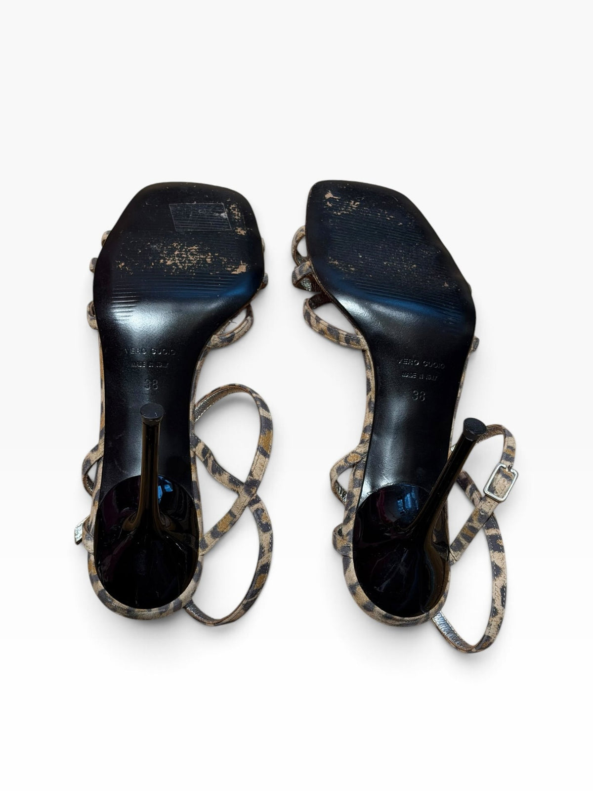 Dolce & Gabbana leopard print suede strappy heels (38)