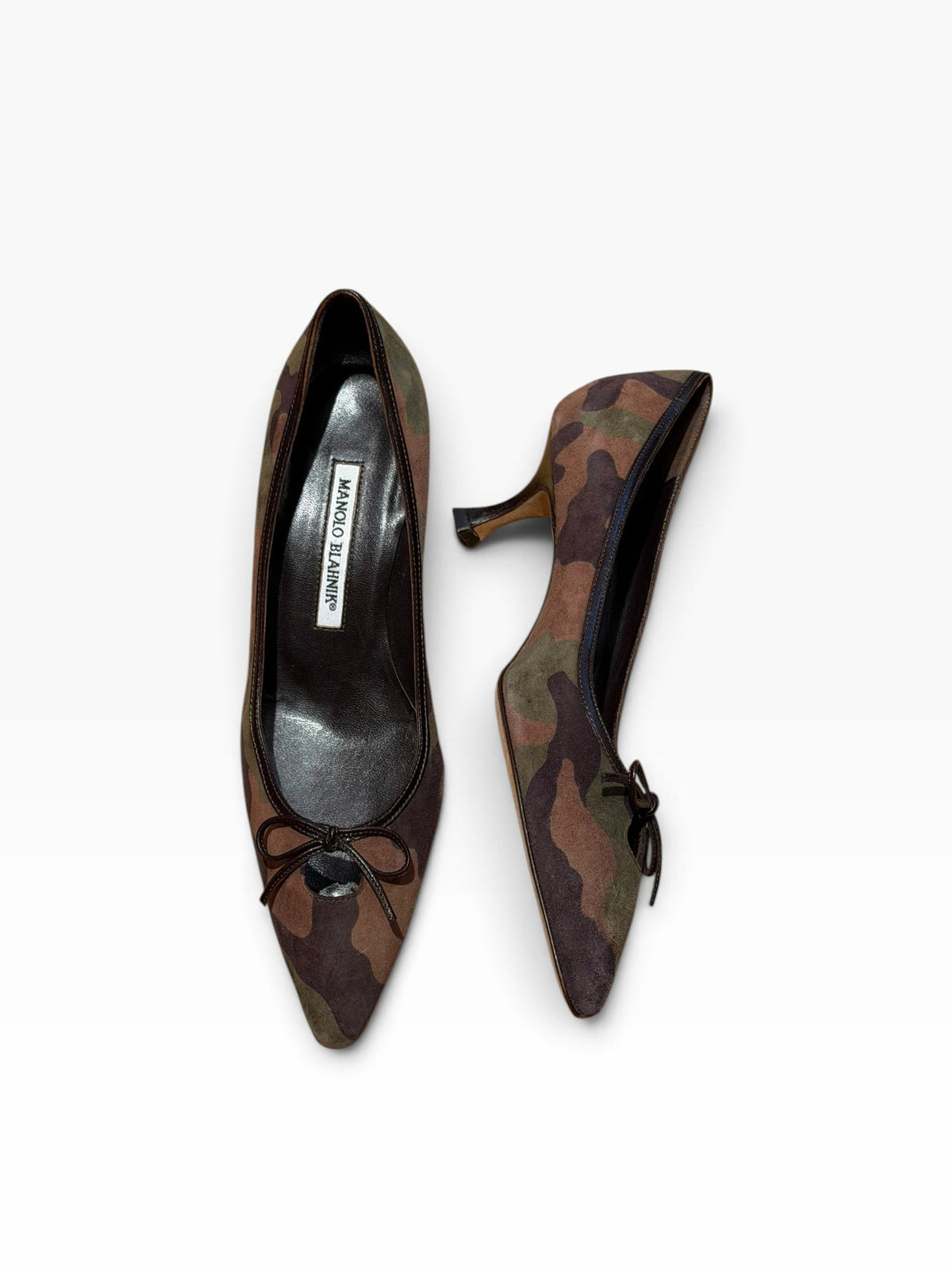 Manolo Blahnik camo kitten heels (37.5)