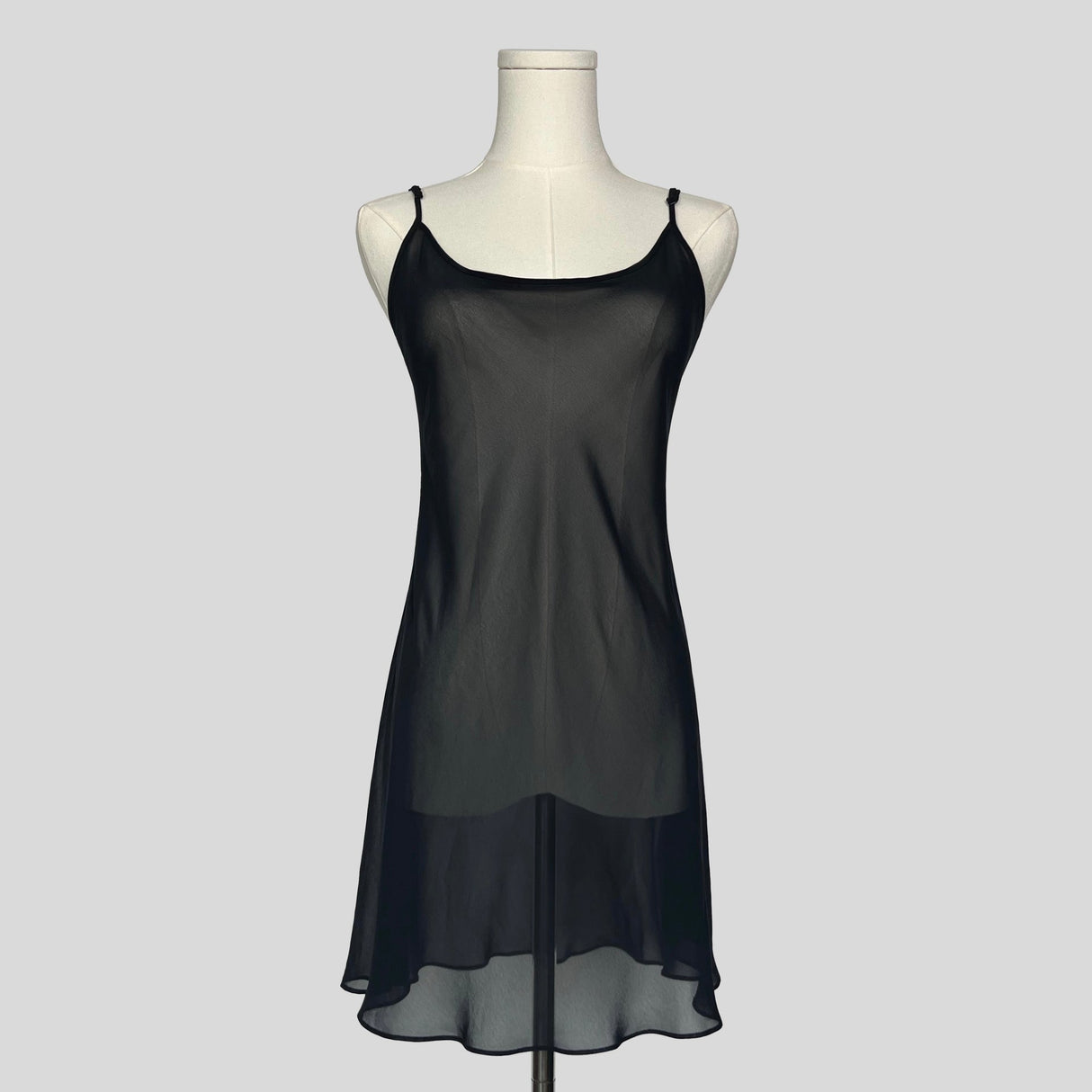Simple sheer slip dress in black