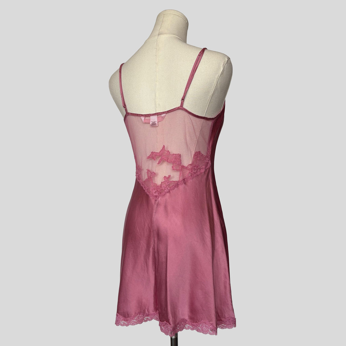 Sweetheart sheer lace back slip dress