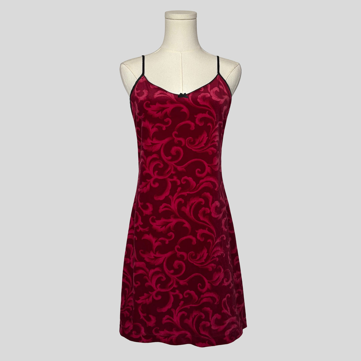 Velvet ornate mini slip dress