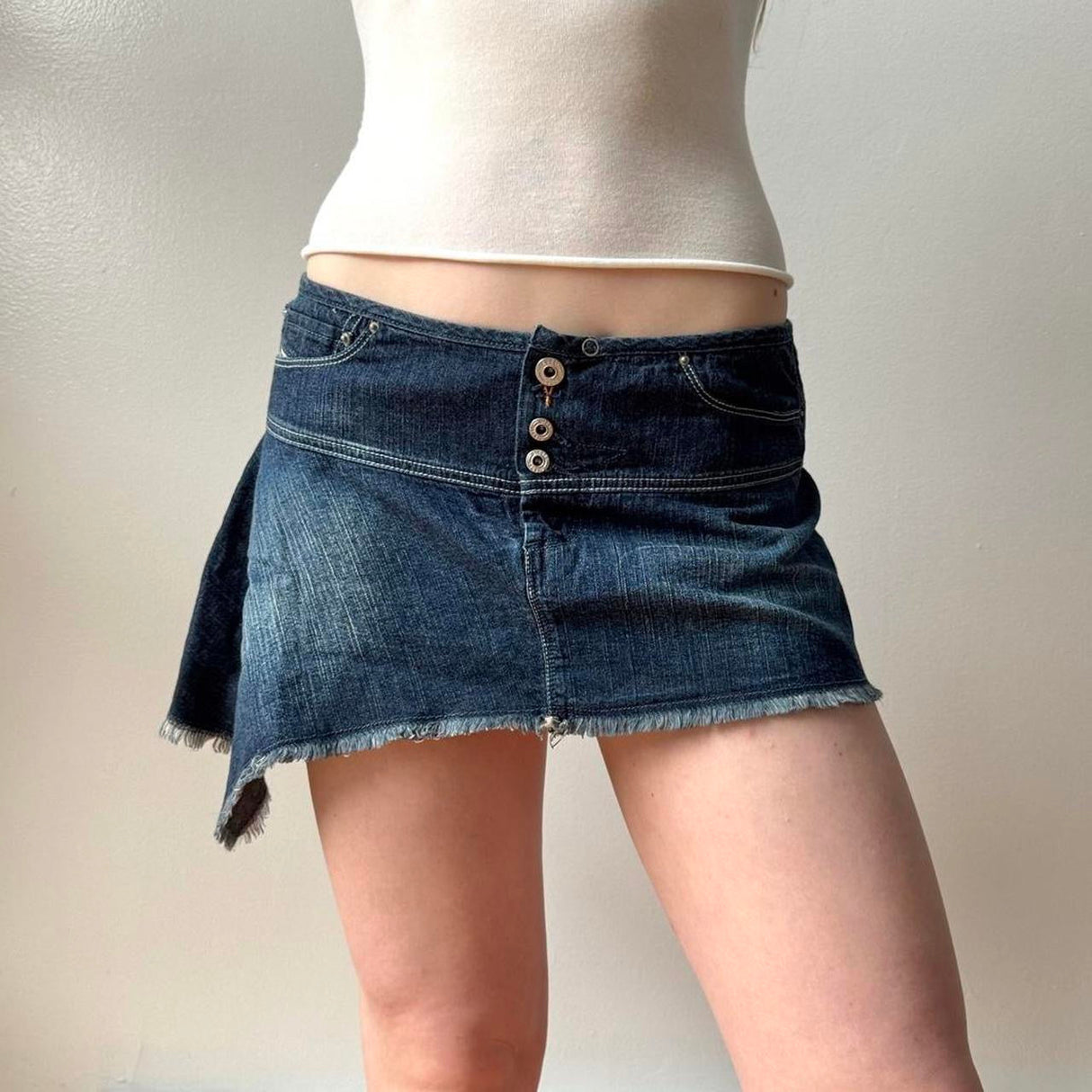 Diesel Denim Asymmetrical Mini Skirt