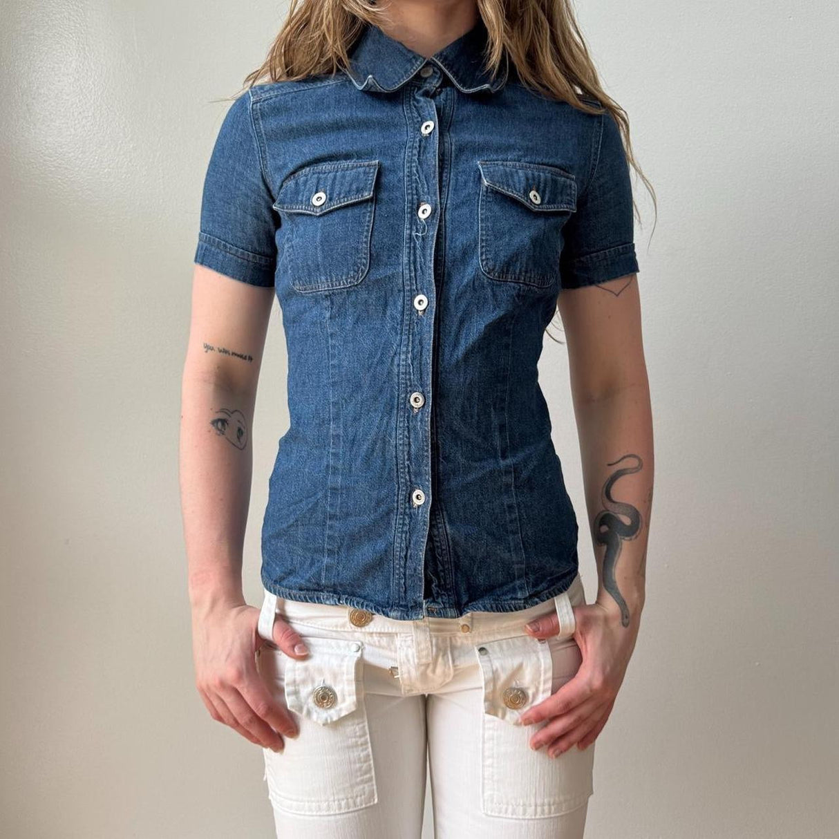 Dolce & Gabbana Denim Fitted Button Down