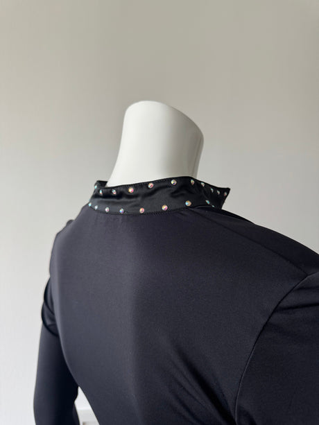 Black Long Sleeve Rhinestone Top