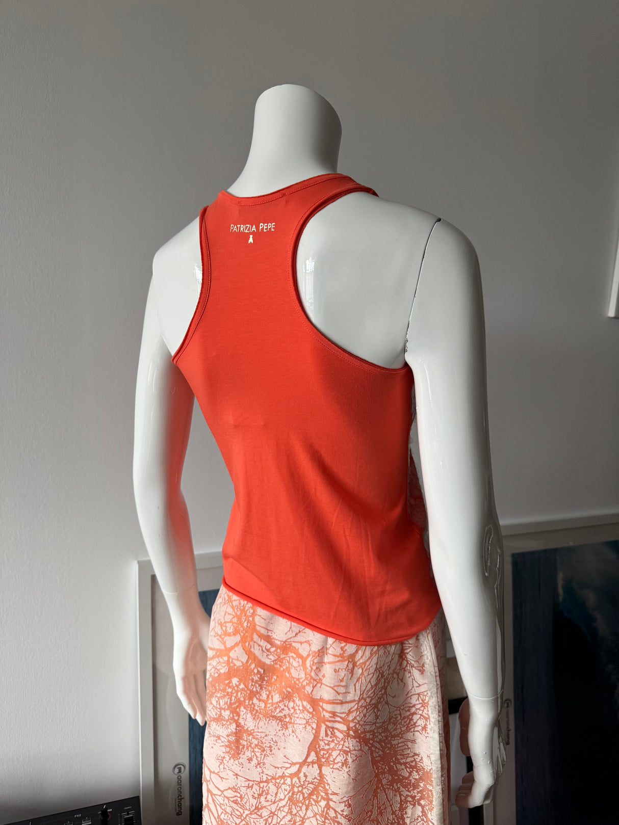 PATRICIA PEPE Orange/Coral Sequin Tank Top
