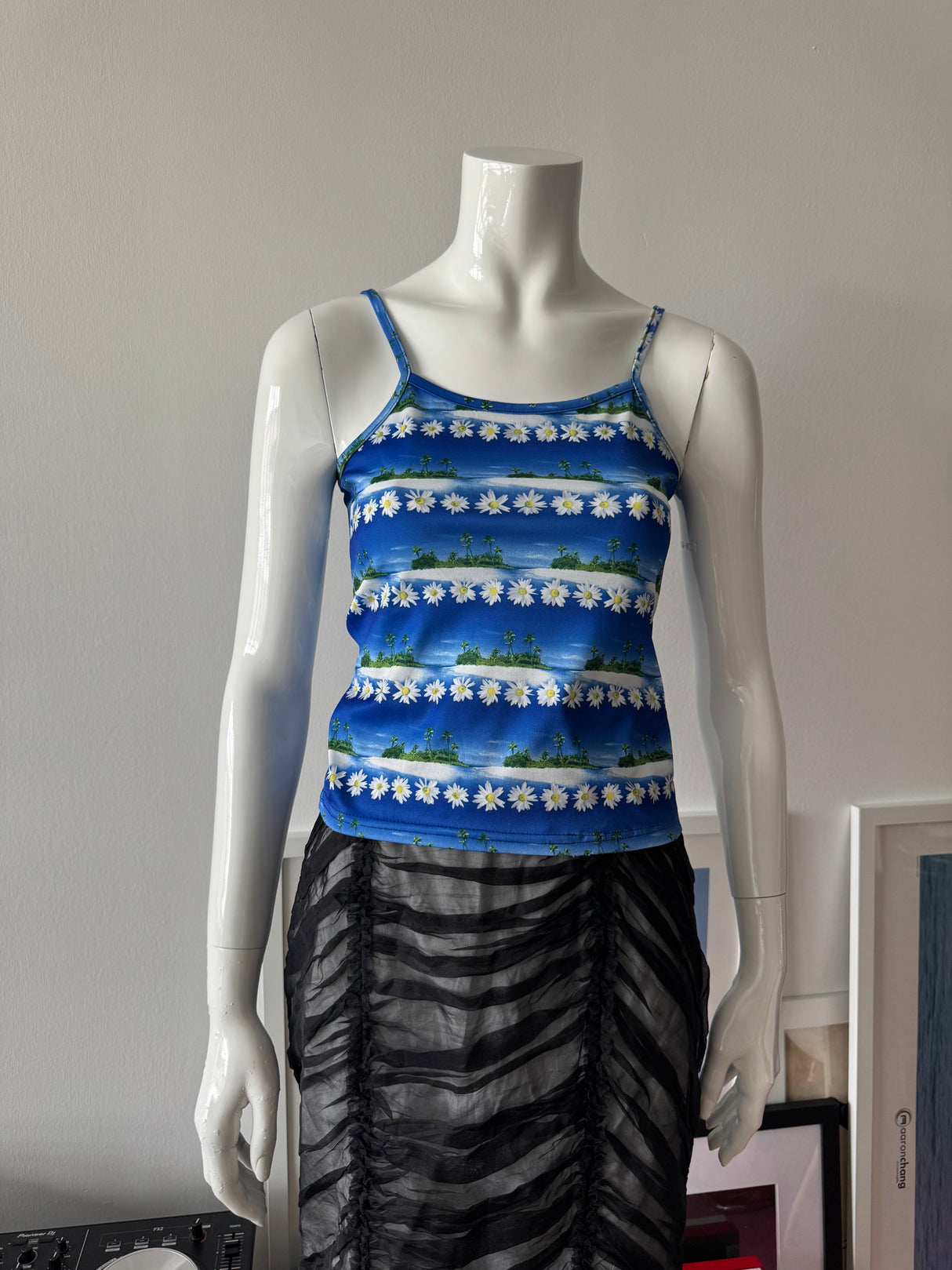 Blue Island Print Tank Top