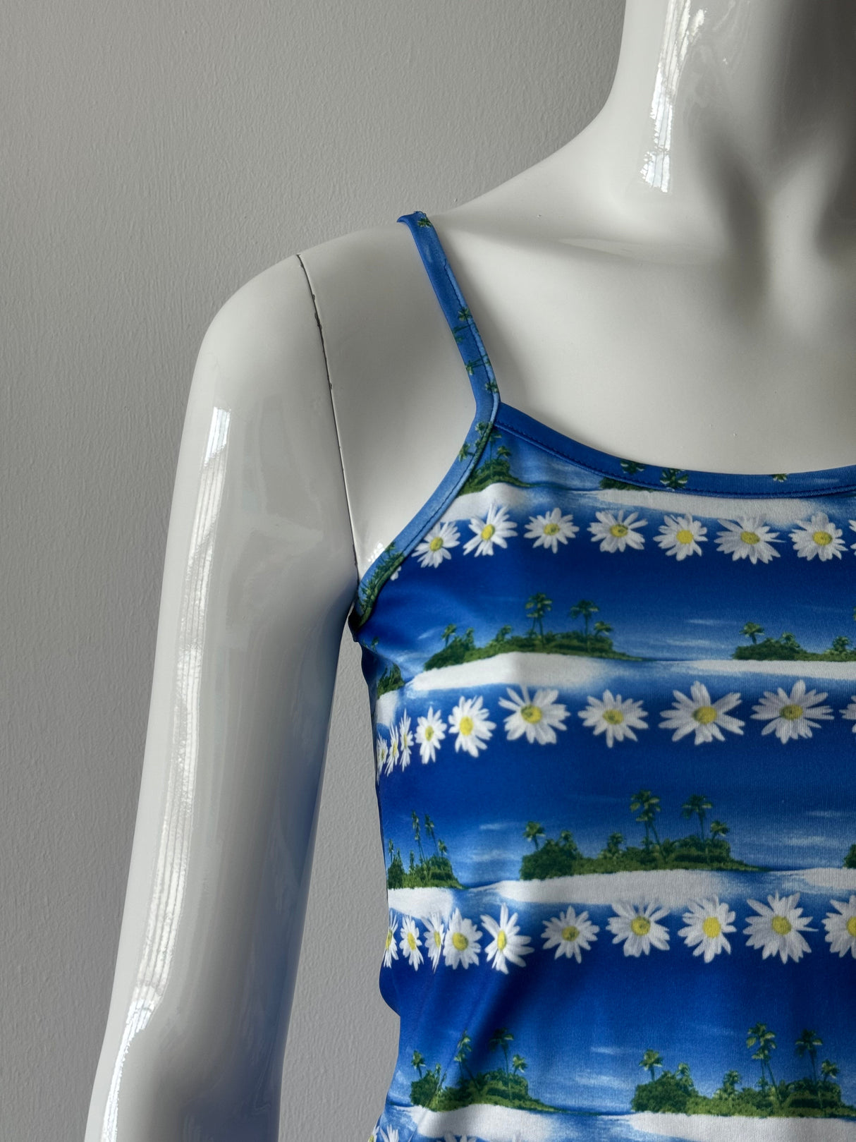 Blue Island Print Tank Top