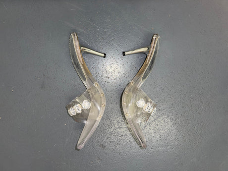 WILD ROSE Clear High Heels with Rhinestones Sz US 9