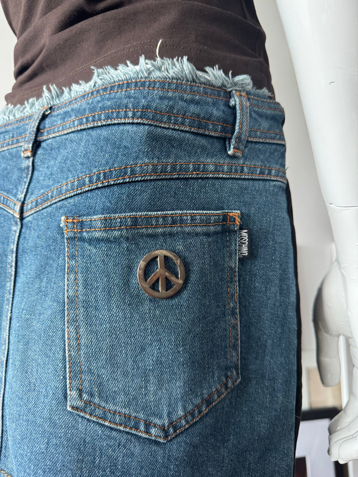 MOSCHINO Black and Denim Mini Skirt