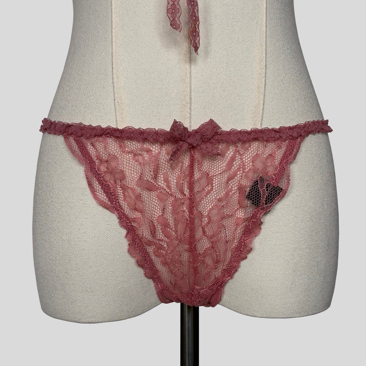 Sheer lace split front babydoll dress with matching panties
