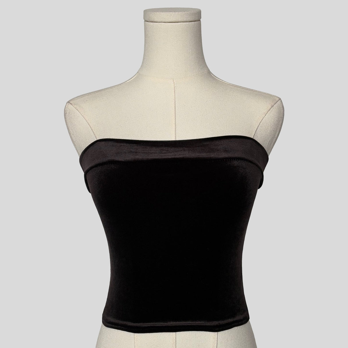 Velvet strapless tube top