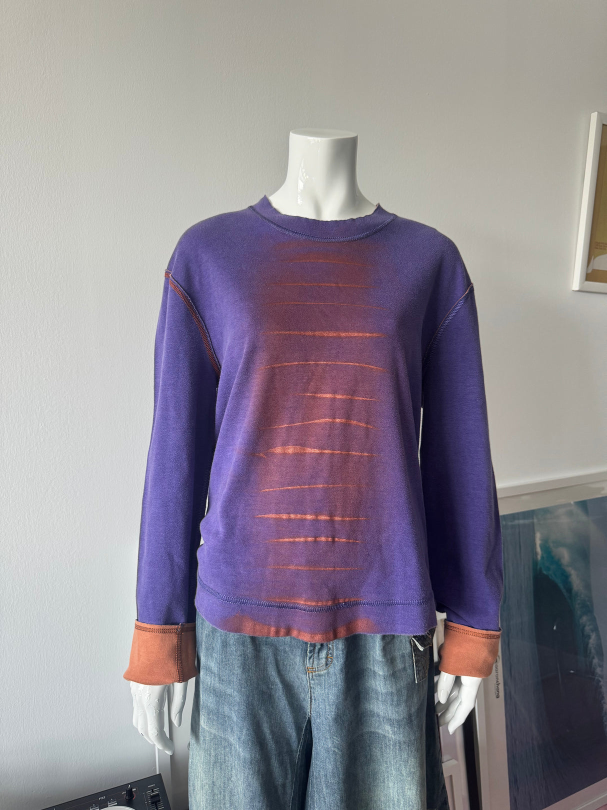 JUST CAVALLI Purple and Orange Reversible Sweatshirt