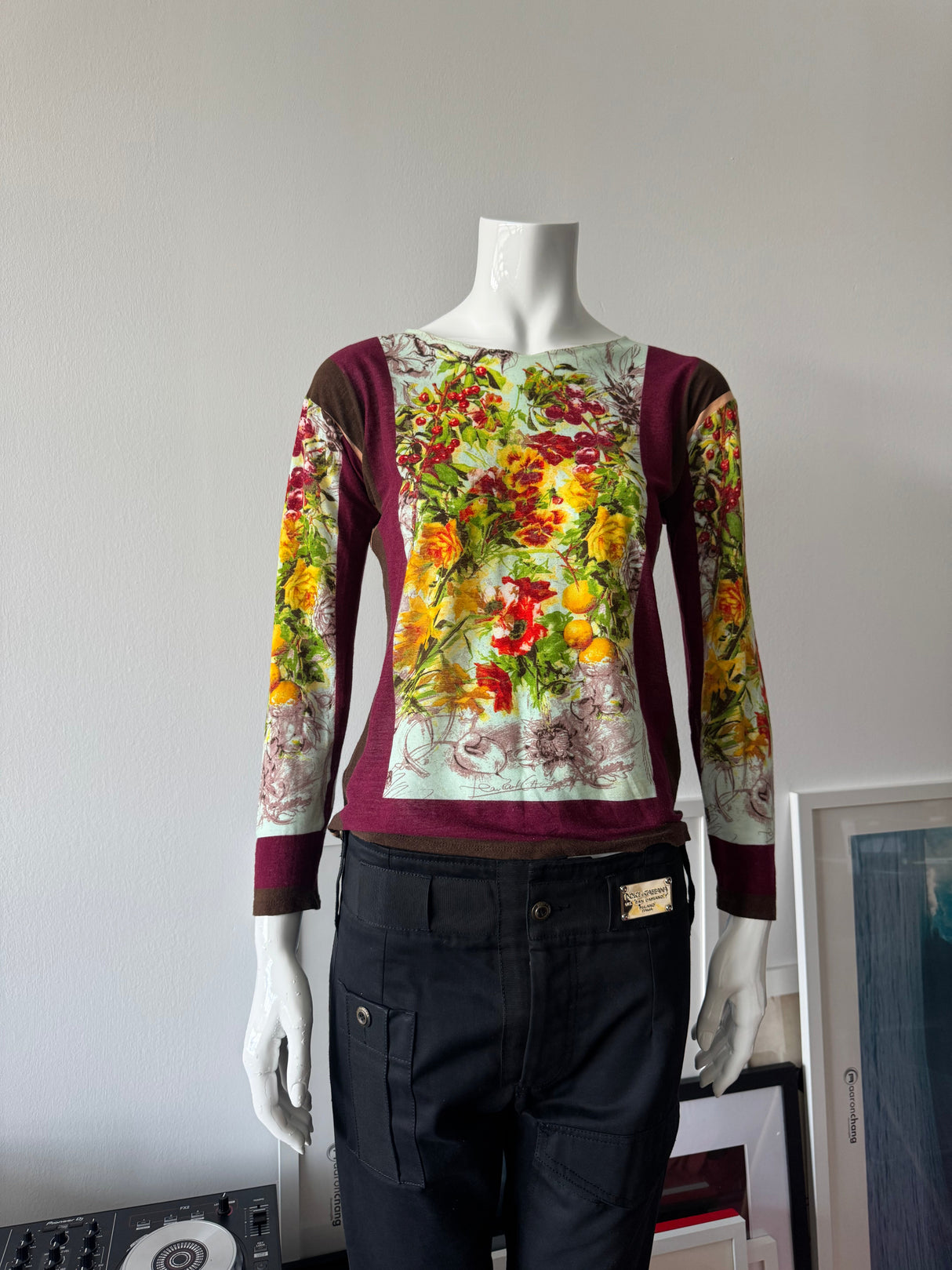 JEAN PAUL GAULTIER Fruit Print Long Sleeve Top