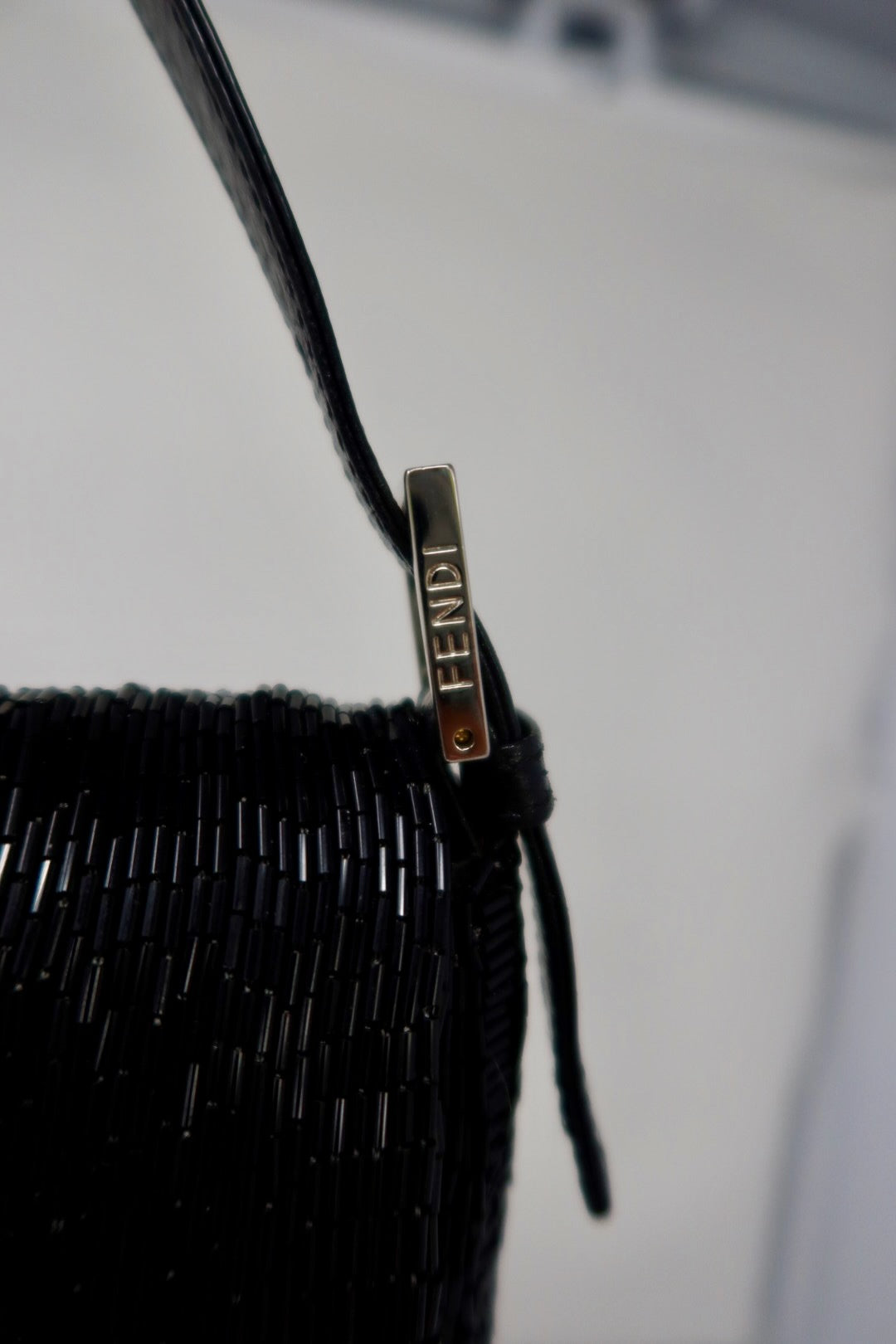 #74 Fendi Baguette Black Beaded