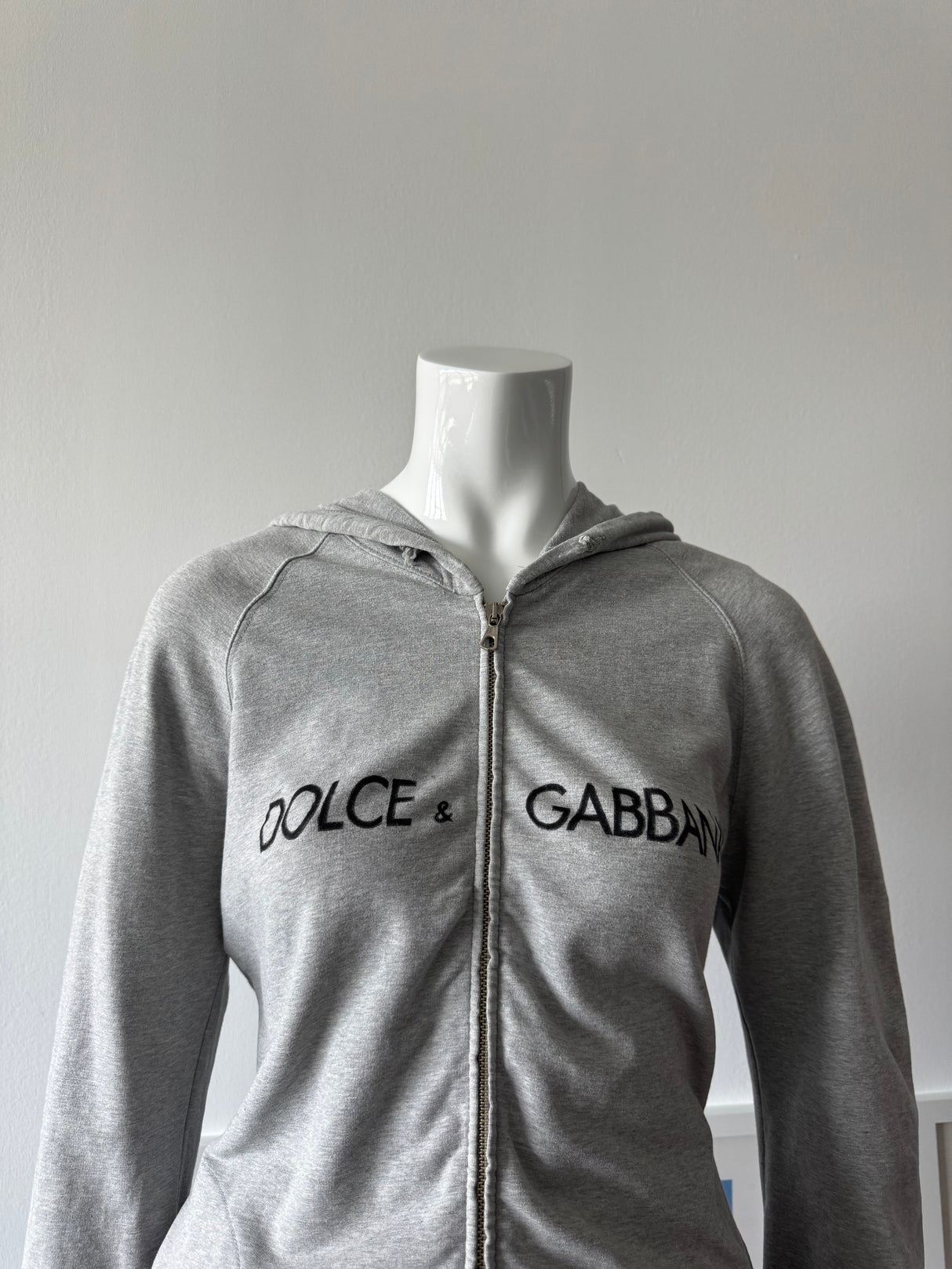 DOLCE & GABBANA Grey Zip Up Hoodie