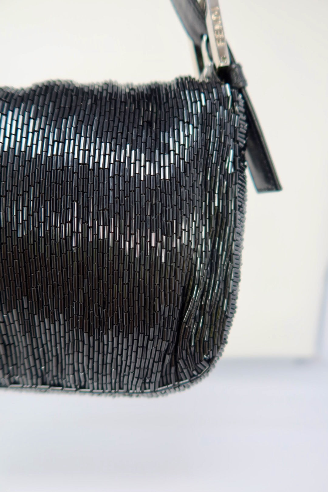#74 Fendi Baguette Black Beaded