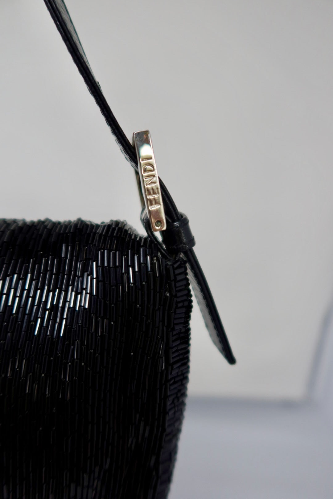 #74 Fendi Baguette Black Beaded
