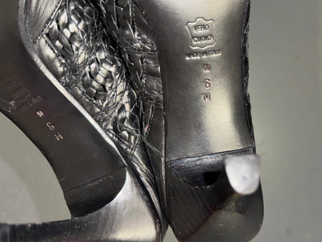VIA SPIGA Black Leather Heeled Mules US 6