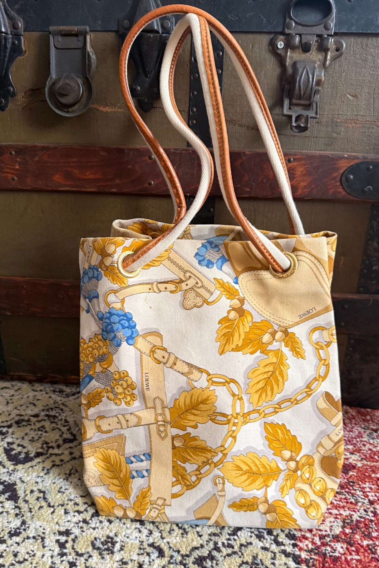 Loewe Vintage Scarf Print Tote