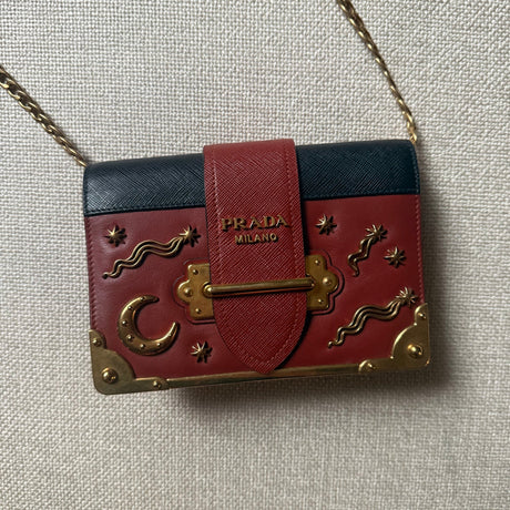 Prada Cahier Astrology Edition Brown super rare 2016 authentic stars and moon