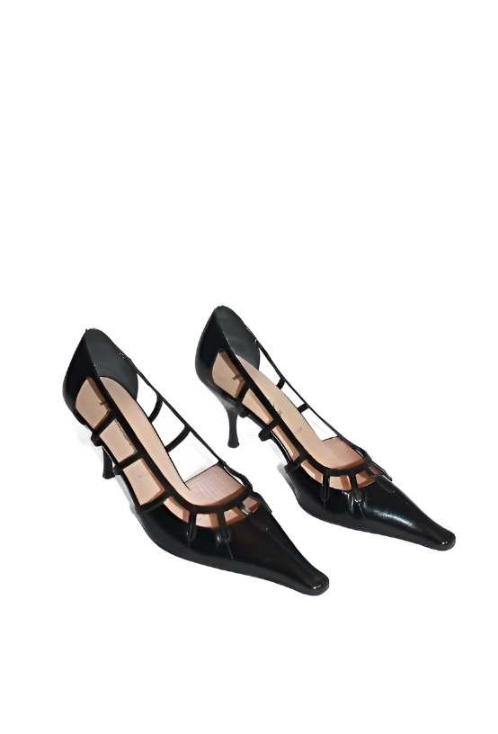 Prada Leather Cage Pumps