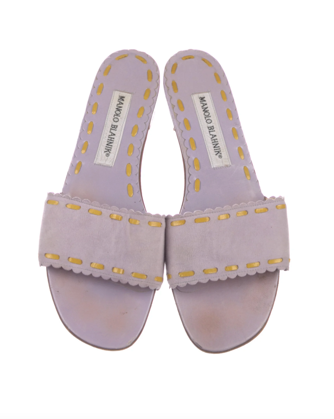 Manolo Blahnik Purple Leather Sandals