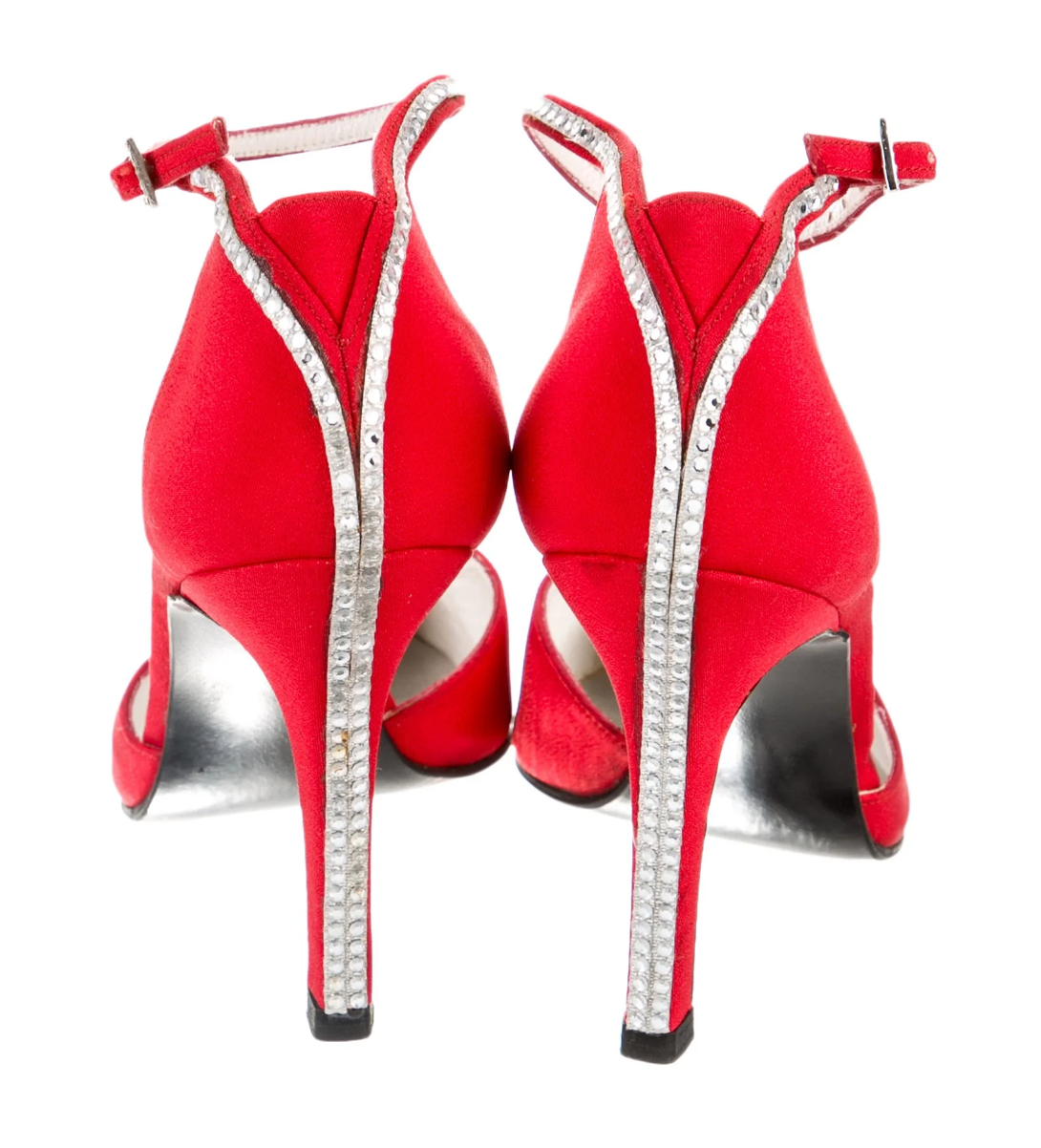 Stuart Weitzman Red Crystal Embellishments Pumps