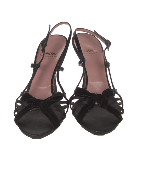 Moschino Suede Slingback Bow Heels